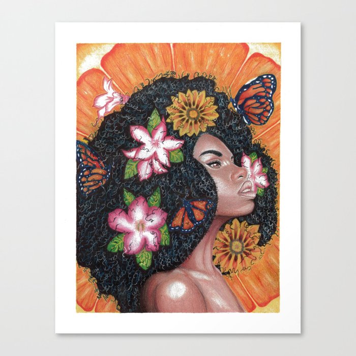Summer Time Black Woman Canvas Print By Divinearts Society6