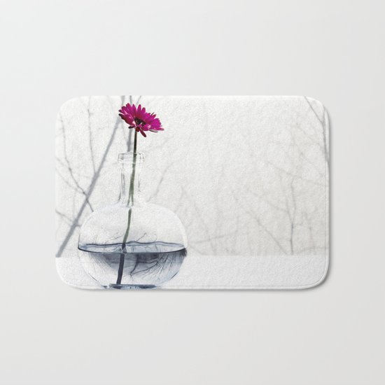 red flower Bath Mat