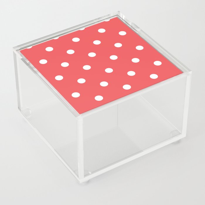 Happy Red Dots Holidays Birthday Modern Collection Acrylic Box