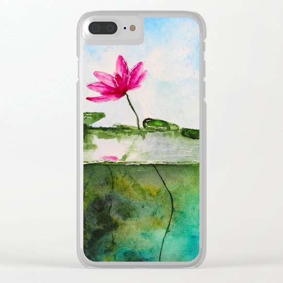 Lotus pond Clear iPhone Case