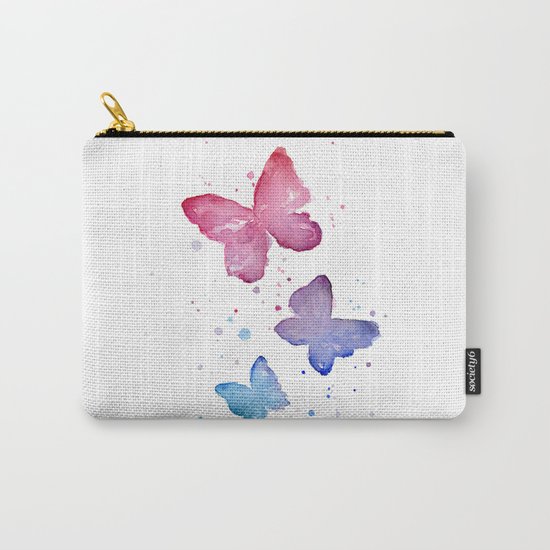 Butterflies Watercolor Abstract Splatters Carry-All Pouch