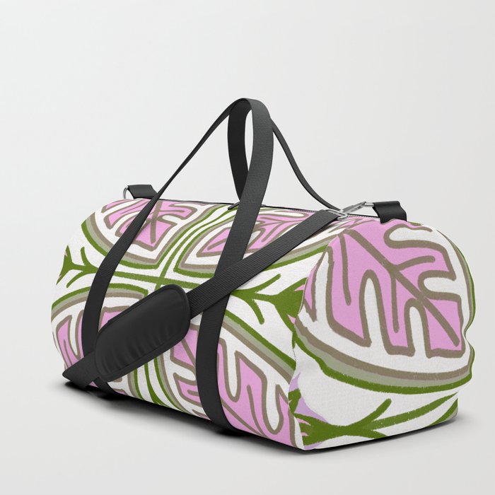 Modern Pink and Green Tropical Duffle Bag