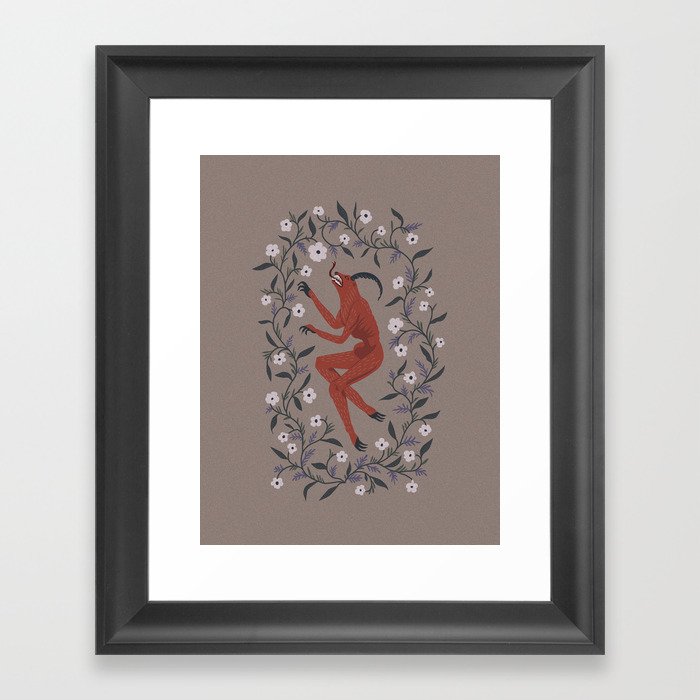 Devil in the Flowers Framed Art Print