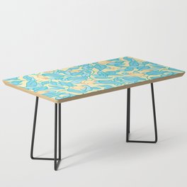 Floral pattern in blue and yellow ice cream colors Coffee Table