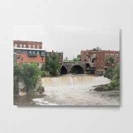 Middlebury Falls 01 Metal Print | Urban, Falls, City, Dam, Town, Unitedstates, Building, River, Bridge, Mill 