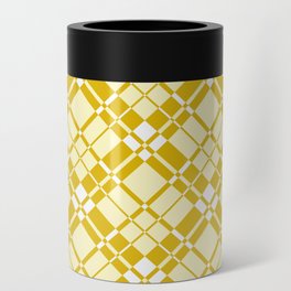 Diamond yellow gingham checked Can Cooler