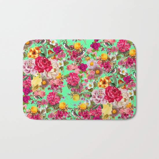 Floral Pattern Bath Mat