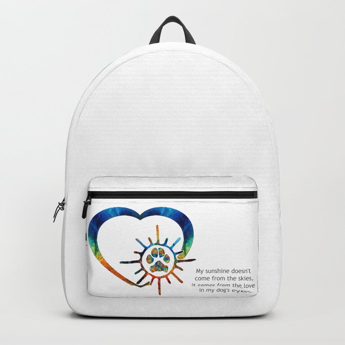 Colorful Dog Paw Art - Dog Lover - Sharon Cummings Backpack