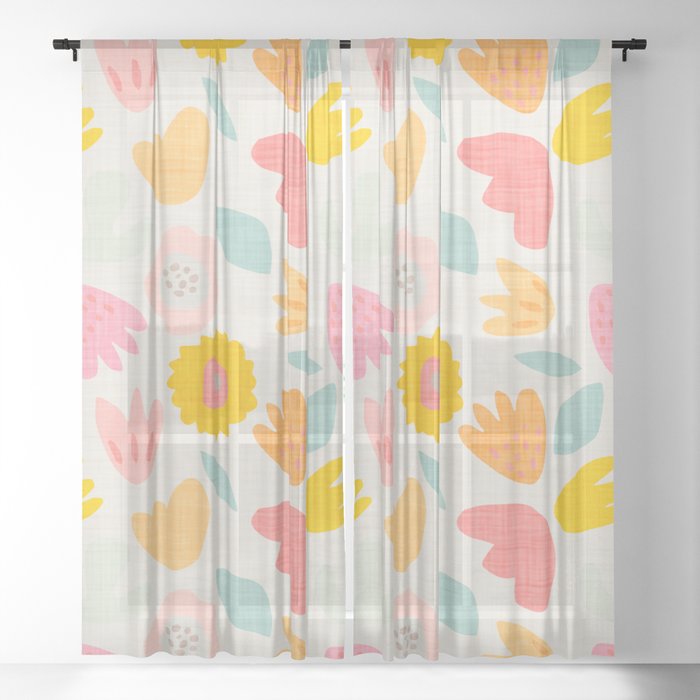 Floral shapes Sheer Curtain