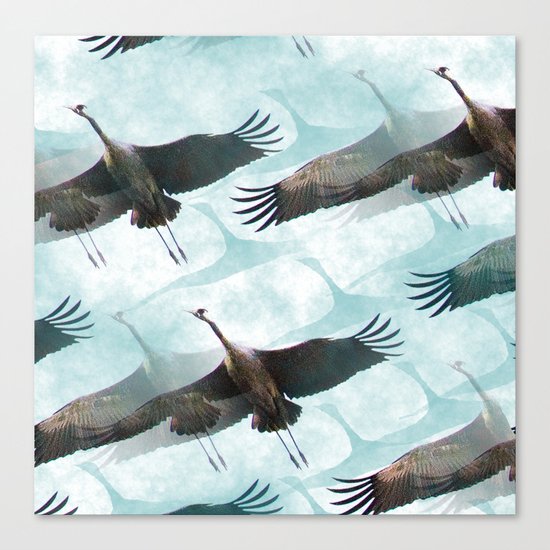 Abstract Whooping Cranes Canvas Print