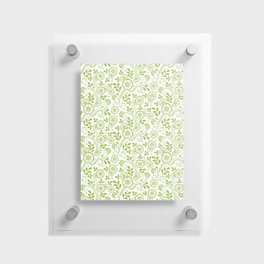Light Green Eastern Floral Pattern Floating Acrylic Print