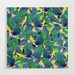 Caladium Bicolor leaves Pattern Art Print Wood Wall Art