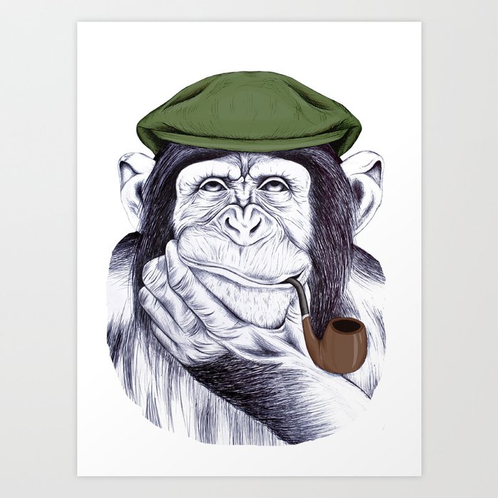 Wise Mr. Chimp Art Print