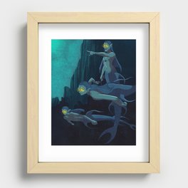 Ultra marine Abyssal Mermaid Recessed Framed Print