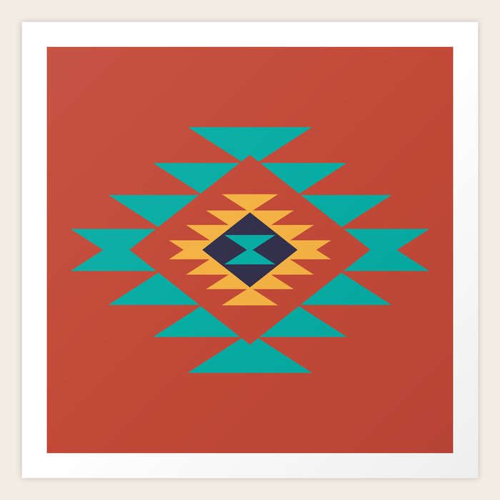 Southwest Indian Tribal Abstract Pattern Art Print by