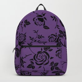 Black roses on violet Backpack