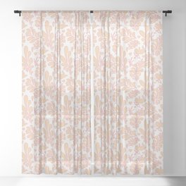 Cute Valentines Day floral Pattern Lover Sheer Curtain