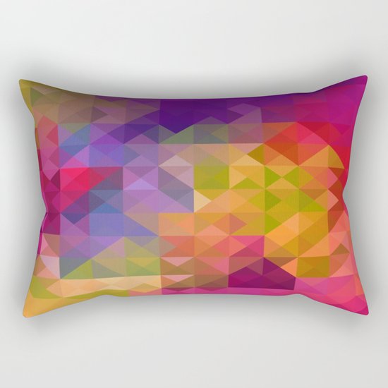 Bright Colorful Geometric Abstract Rectangular Pillow
