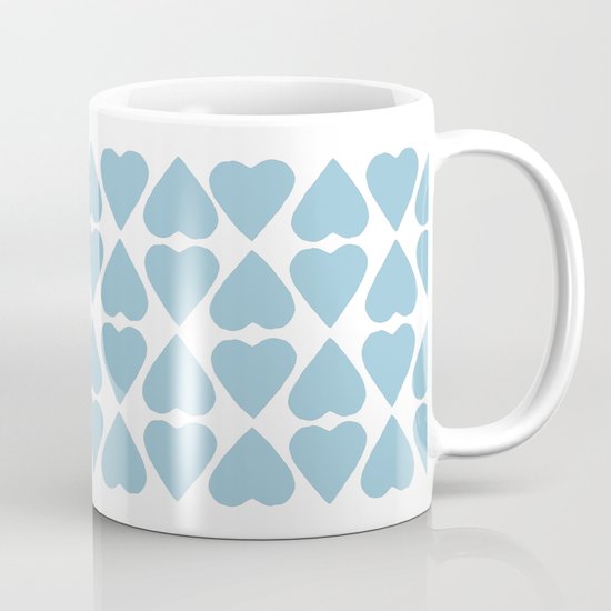 Diamond Hearts Repeat Blue Coffee Mug