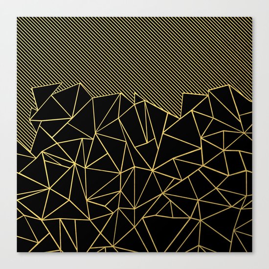 Ab Lines 45 Gold Canvas Print