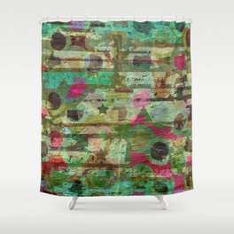 abstract stripes design with wood grain texture Shower Curtain