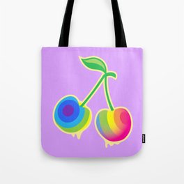 Rainbow Cherries Drip Tote Bag