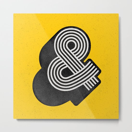 Ampersand Black And White And Yellow 3d Typography Design