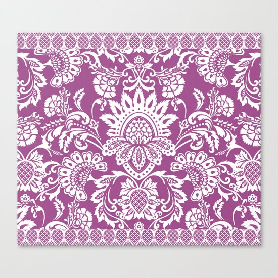 Damask in cyclamen Canvas Print