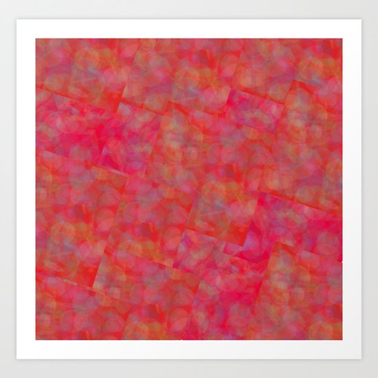 Bright Pink Cubism Abstract Art Print
