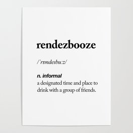 Rendezbooze black and white contemporary minimalism typography design home wall decor bedroom Poster