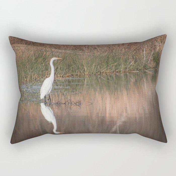 Great White Heron Rectangular Pillow
