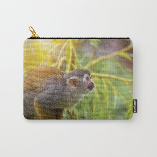 Squirrel Monkey wild animal in sunlight Carry-All Pouch