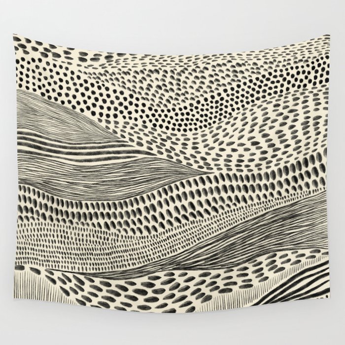 Hand Drawn Patterned Abstract II Wall Tapestry