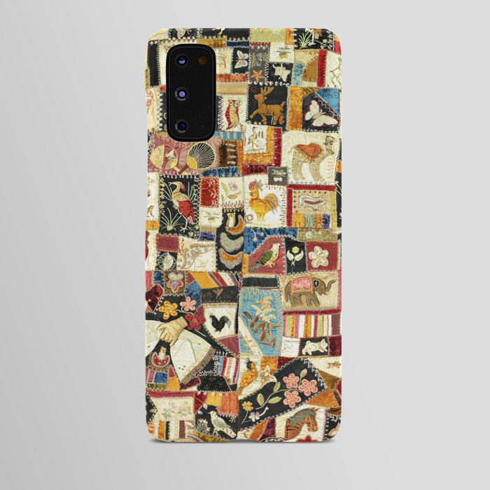 Vintage Multicolor Crazy Quilt with Animals Android Case