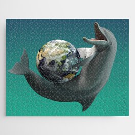 The Dolphin with the planet Earth Jigsaw Puzzle