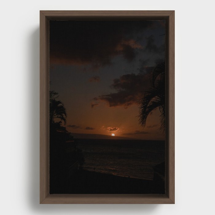 Maui Beach Sunset  Framed Canvas