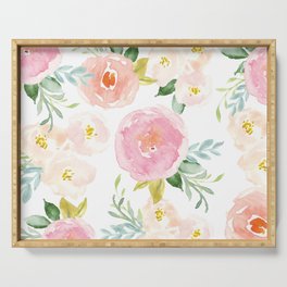 Sweet Pink Blooms (Floral 02) Serving Tray