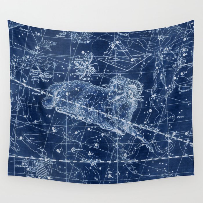 Aries sky star map Wall Tapestry