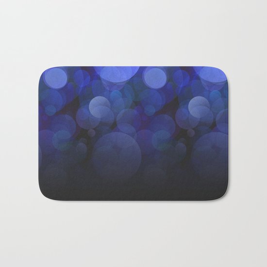 Blue Circles abstract design Bath Mat