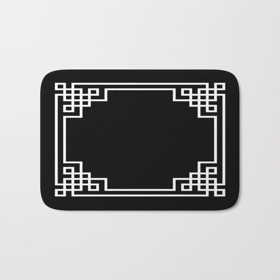 Black White Lattice Bath Mat