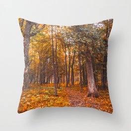 Forest and Fall Colors | Nature Photography  Throw Pillow