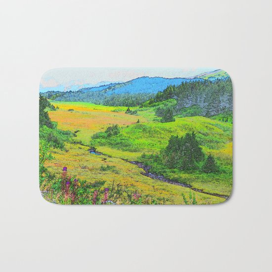 Alaska's Kenai Peninsula - Watercolor Bath Mat