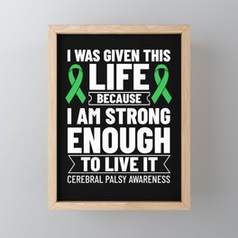 Cerebral Palsy Green Ribbon Brain Damage Awareness Framed Mini Art Print