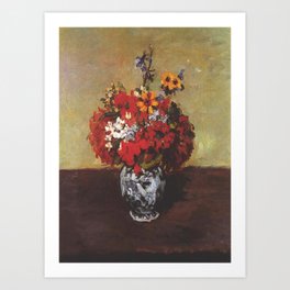 Paul Cezanne Dahlias in Delft Vase 1926 Art Print