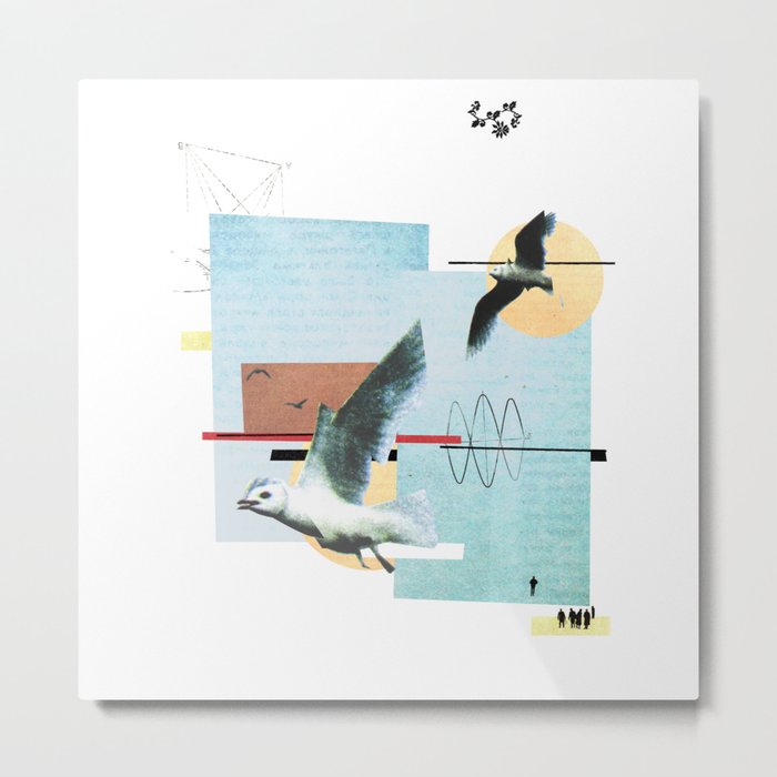 "Seagull" collage Metal Print