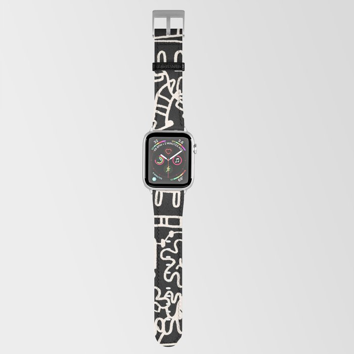 Doodle House Black and white Apple Watch Band