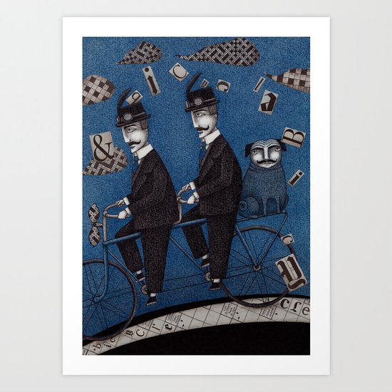 Two Men Travelling Art Print