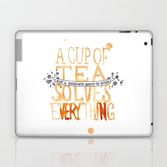 A Cup of Tea Solves Everything  Laptop & iPad Skin