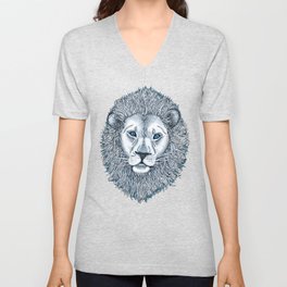 Blue Eyed Lion V Neck T Shirt