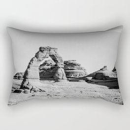 Desert, National Park, Arizona, Desert Landscape, Black and White Rectangular Pillow